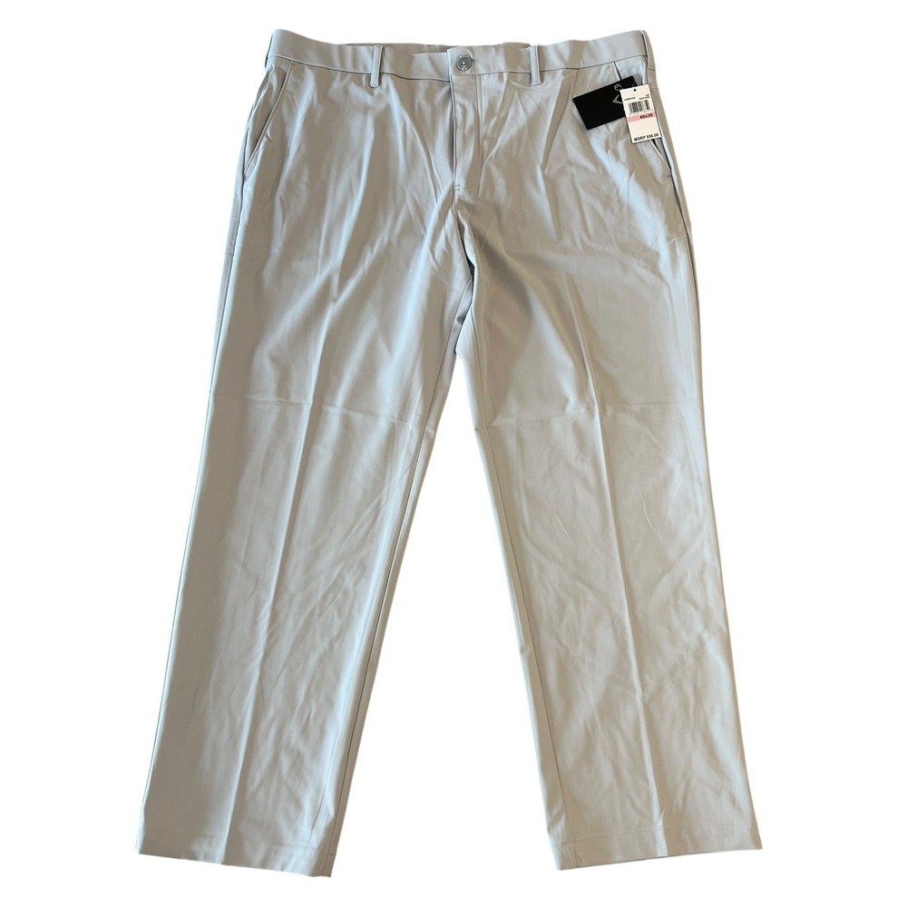 NWT Callaway High Rise Opti Dr Performance Golf Pants Mens‎ 40x30 Gray Stretch